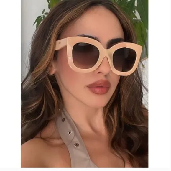 NEW CELINE WOMEN SQUARE SUNGLASSES CELINE CL4005FN 57Z BEIGE VIOLET EYEWEAR - Picture 2 of 5